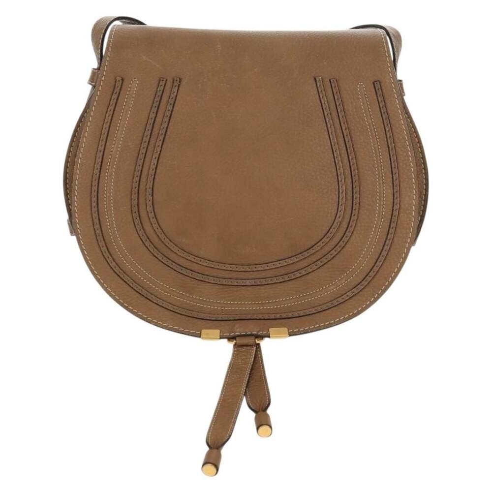 Chloe Leather Mercy Shoulder Bag Beige